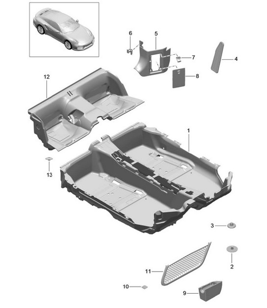 Diagram 807-011 Porsche 991 (911) MK2 2016-2019 Body