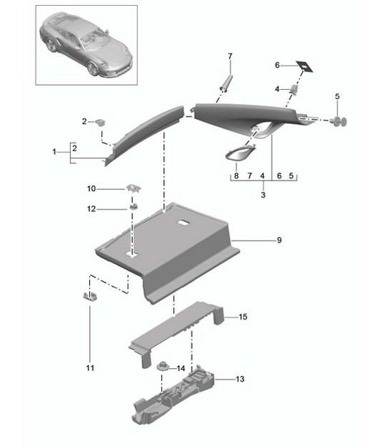 Diagram 807-025 Porsche 991 (911) MK1 2012-2016 Body