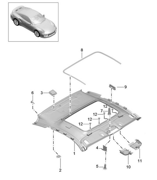 Diagram 807-045 Porsche 991 (911) MK2 2016-2019 Body