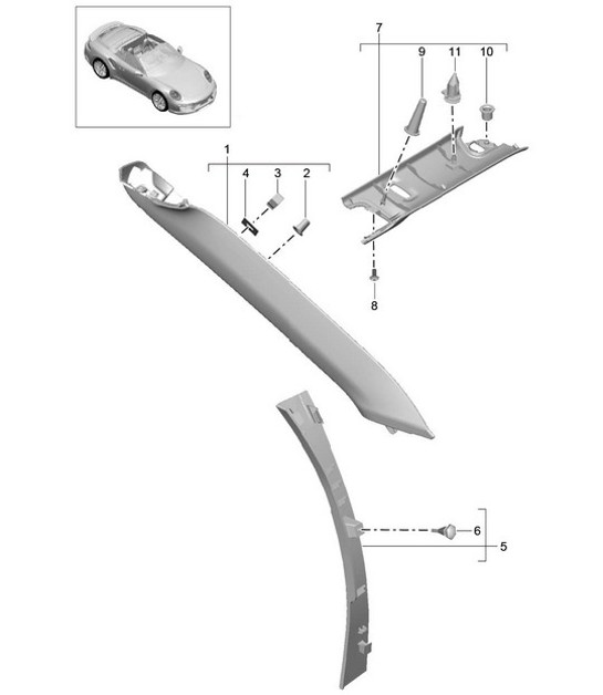 Diagram 807-054 Porsche 991 (911) MK2 2016-2019 Body