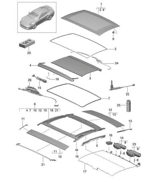 Diagram 811-005 Porsche 991 (911) MK1 2012-2016 Body