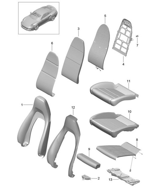 Diagram 817-017 Porsche 991 (911) MK1 2012-2016 Body