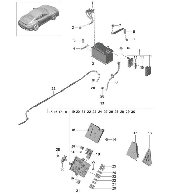 Diagram 902-006 Porsche 991 (911) MK1 2012-2016 Electrical equipment