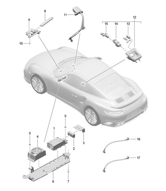 Diagram 911-007 Porsche 991 (911) MK1 2012-2016 Electrical equipment