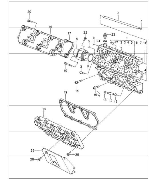 Diagram 103-07 Porsche 993 (911) (1994-1998) Engine