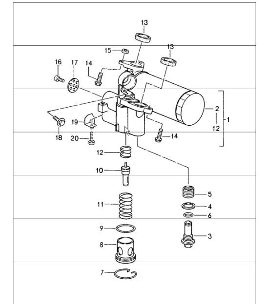 Diagram 104-03 Porsche 993 (911) (1994-1998) Engine