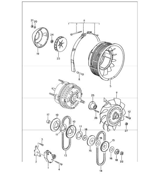 Diagram 105-00 Porsche 993 (911) (1994-1998) Engine