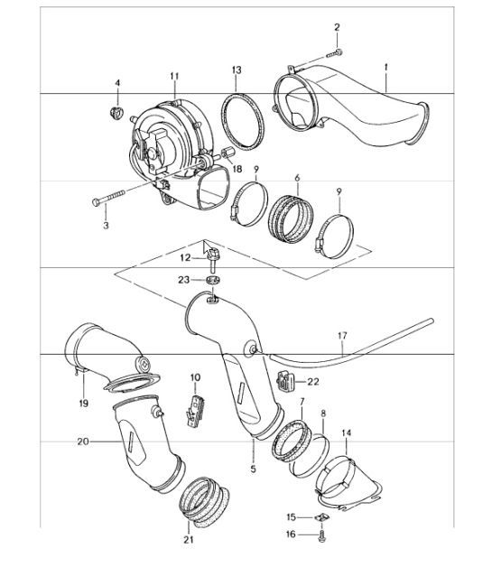 Diagram 108-10 Porsche 993 (911) (1994-1998) Engine