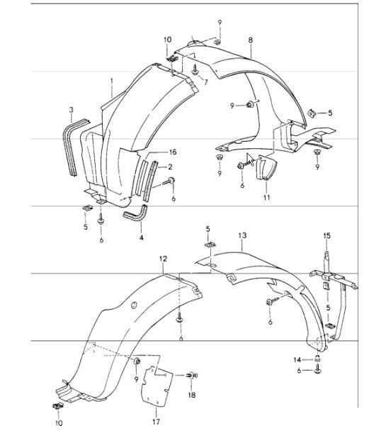 Diagram 801-75 Porsche 993 (911) (1994-1998) Body