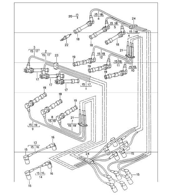 Diagram 901-02 Porsche 993 (911) (1994-1998) Electrical equipment