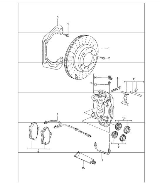 Diagram 603-00 Porsche 964（911）涡轮增压 3.6L 1991-93年 车轮、制动器