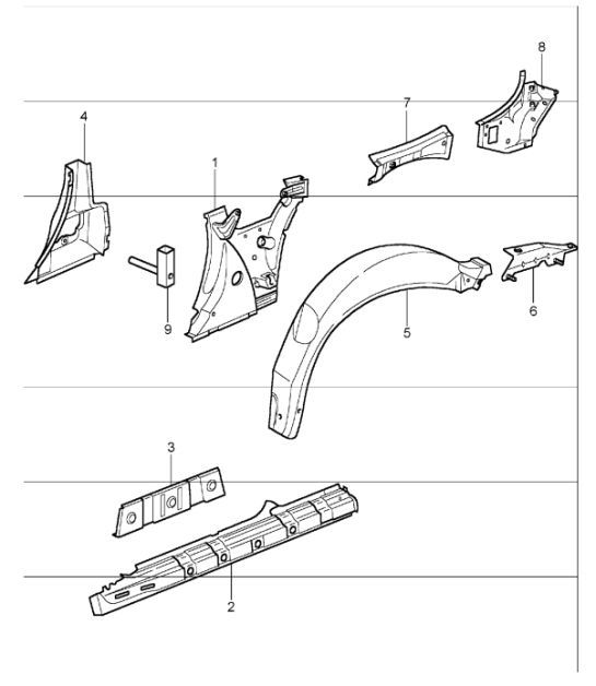 Diagram 801-60 Porsche 996 (911) (1997-2005) Body