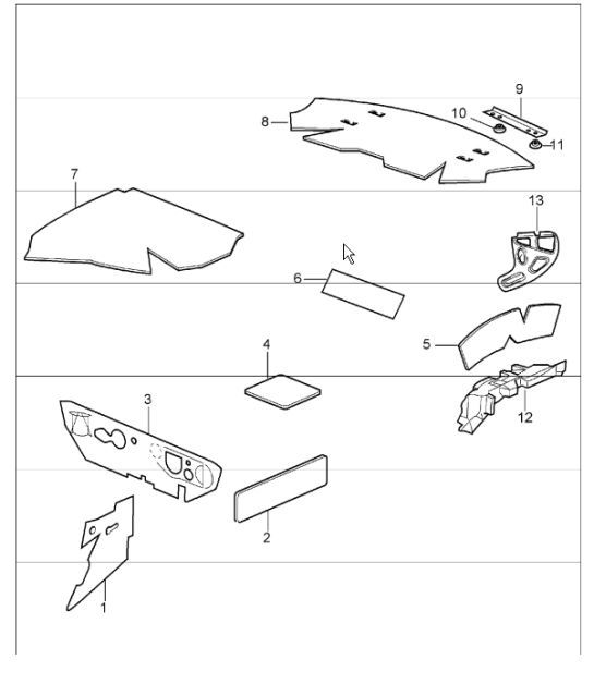 Diagram 807-16 Porsche 996 (911) (1997-2005) Body