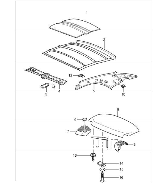 Diagram 811-17 Porsche 996 (911) (1997-2005) Body