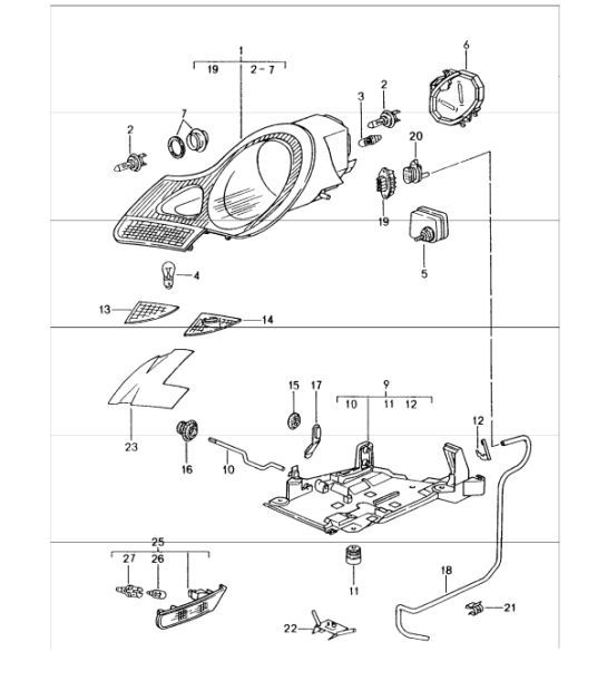 Diagram 905-00 Porsche 996 (911) (1997-2005) Electrical equipment