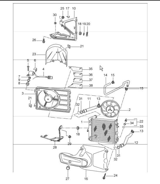 Diagram 105-15 Porsche 996 (911) (1997-2005) Engine