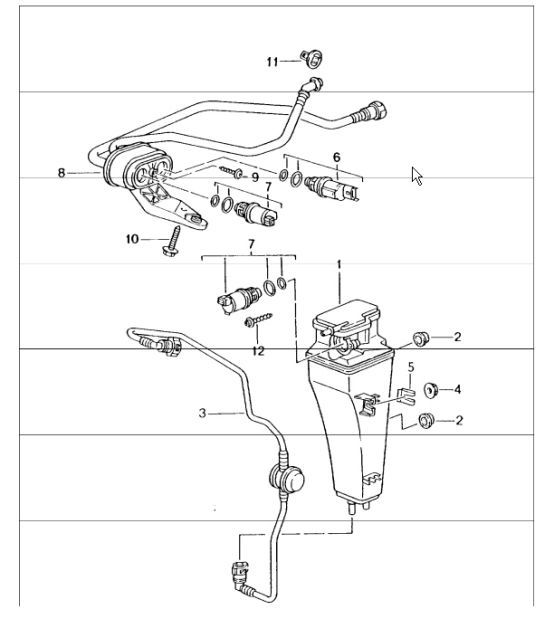 Diagram 201-20 Porsche 996 (911) (1997-2005) Fuel System, Exhaust System