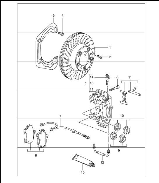 Diagram 603-00 Porsche 996 GT3 MKII 2003年>> 车轮、制动器