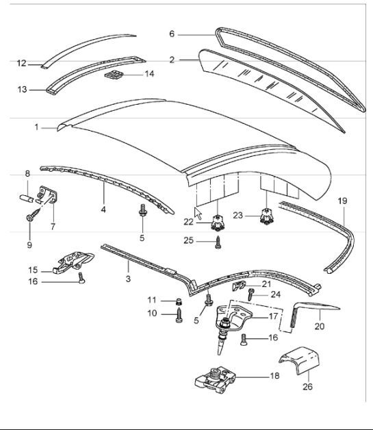 Diagram 811-16 Porsche 996 (911) (1997-2005) Body