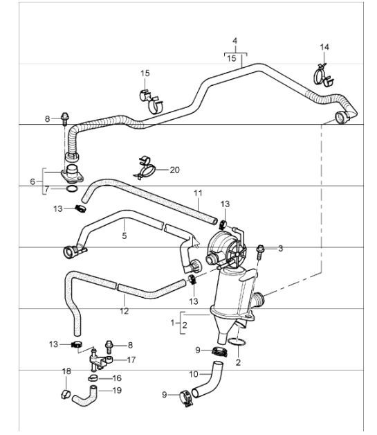 Diagram 104-10 Porsche 997 (911) MK1 2005-2008 Engine