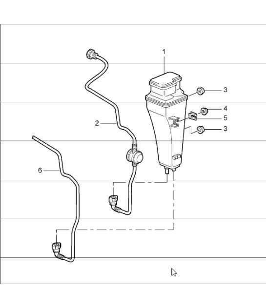 Diagram 201-20 Porsche 997 (911) MK1 2005-2008 Fuel System, Exhaust System