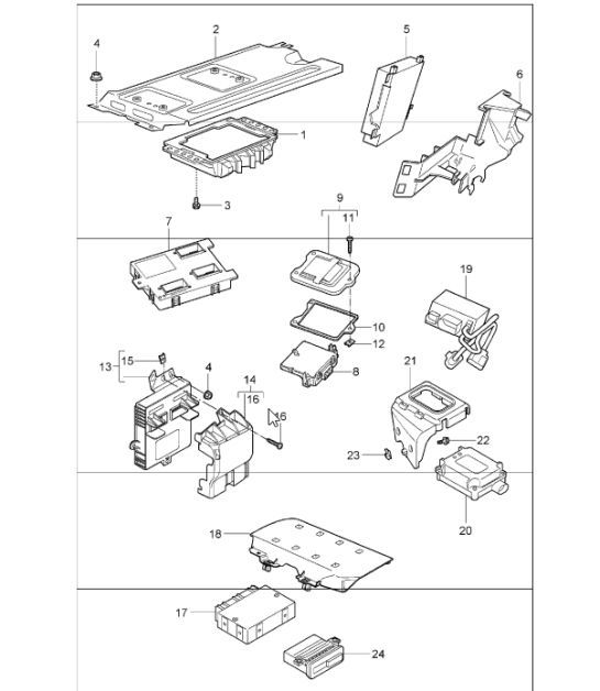 Diagram 901-03 Porsche 997 (911) MK1 2005-2008 Electrical equipment