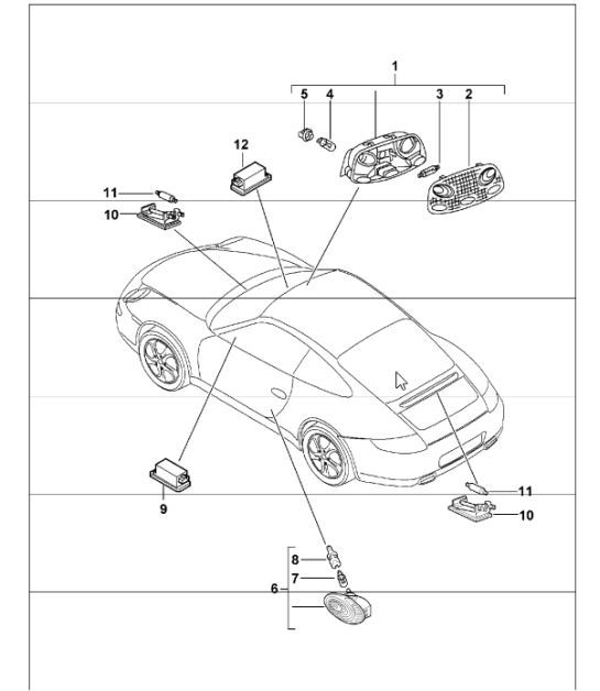 Diagram 903-04 Porsche 997 (911) MK1 2005-2008 Electrical equipment