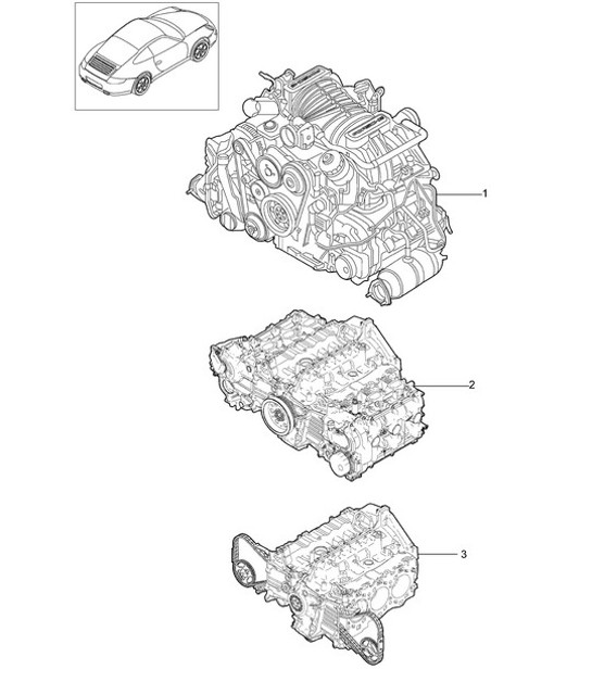 Diagram 101-000 Porsche 997 (911) MK2 2009-2012 Engine