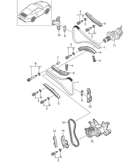 Diagram 103-015 Porsche 997 (911) MK2 2009-2012 Engine