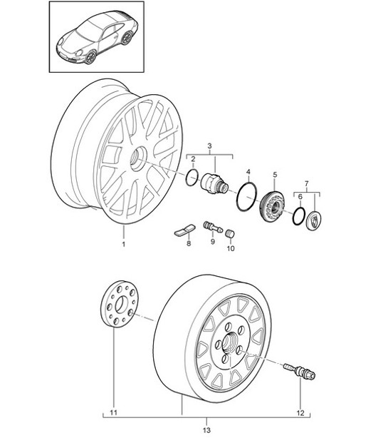 Diagram 601-001 Porsche Cayenne GTS V8 4.8L Petrol 400HP Wheels, Brakes