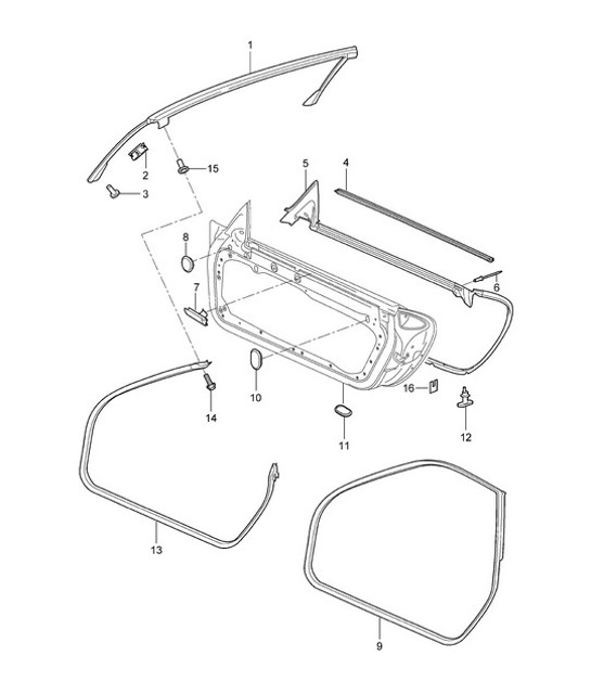 Diagram 804-010 Porsche 997 (911) MK2 2009-2012 Body