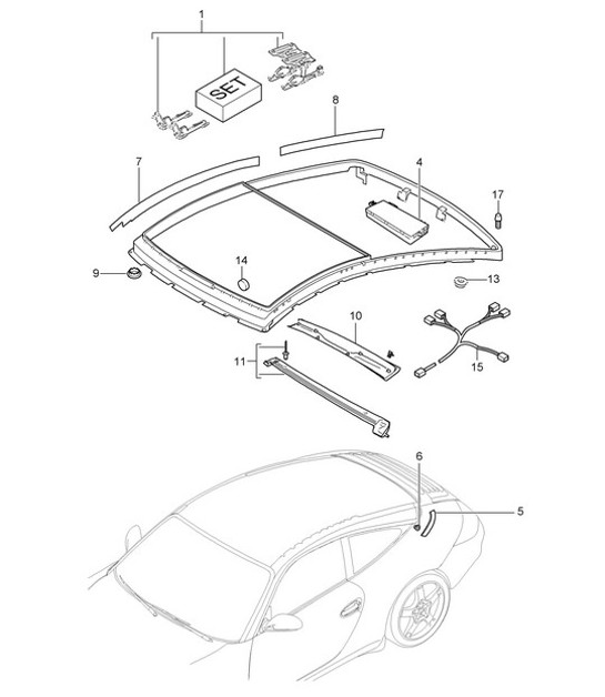 Diagram 811-002 Porsche 997 (911) MK2 2009-2012 Body