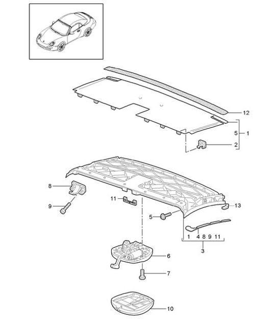 Diagram 811-005 Porsche 997 (911) MK2 2009-2012 Body