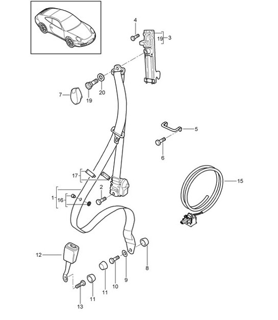 Diagram 812-000 Porsche 997 (911) MK2 2009-2012 Body