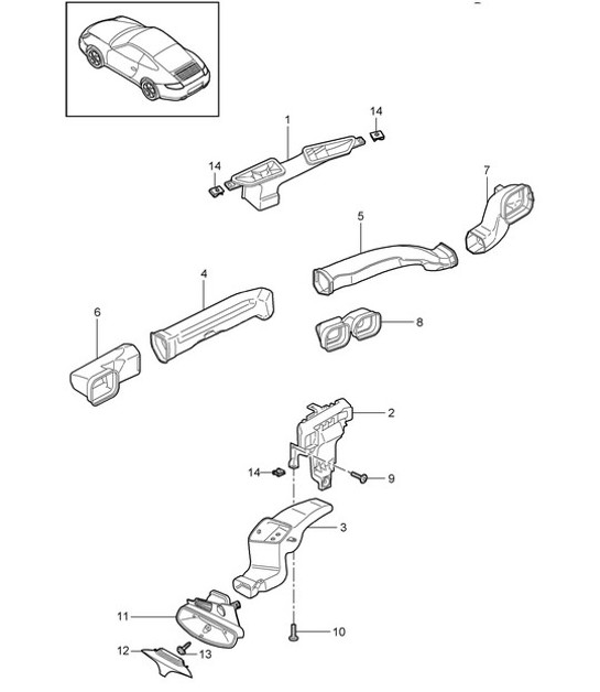 Diagram 813-001 Porsche 997 (911) MK2 2009-2012 Body