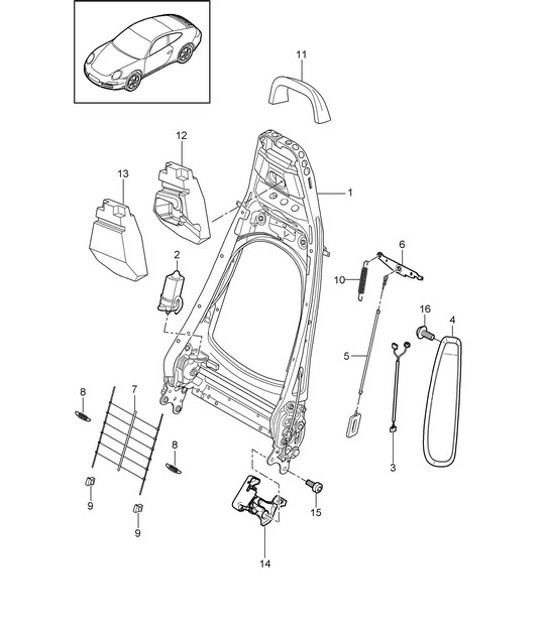 Diagram 817-021 Porsche 997 (911) MK2 2009-2012 Body