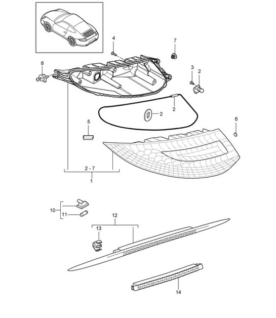 Diagram 905-005 Porsche 997 (911) MK2 2009-2012 Electrical equipment