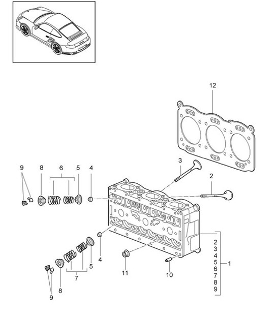 Diagram 103-002 Porsche 997 (911) MK2 2009-2012 Engine