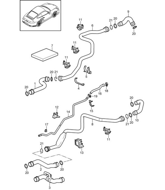 Diagram 105-006 Porsche 997 (911) MK2 2009-2012 Engine