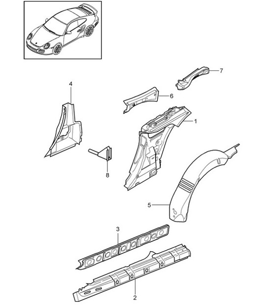 Diagram 801-060 Porsche 997 (911) MK2 2009-2012 Body