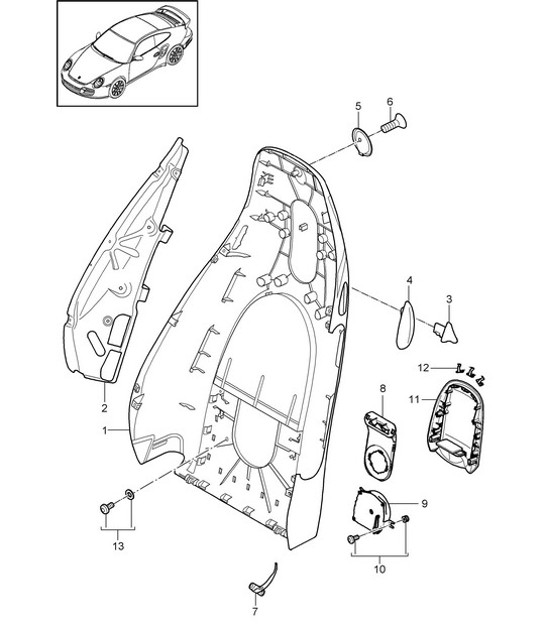 Diagram 817-004 Porsche 997 (911) MK2 2009-2012 Body