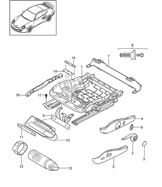 Diagram 817-023 Porsche 997 (911) MK2 2009-2012 Body