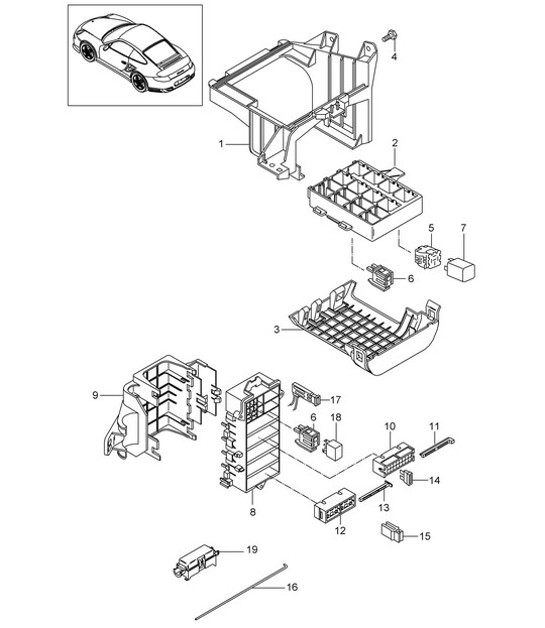 Diagram 902-000 Porsche 997 (911) MK2 2009-2012 Electrical equipment