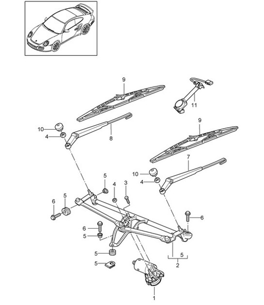 Diagram 904-000 Porsche 997 (911) MK2 2009-2012 Electrical equipment