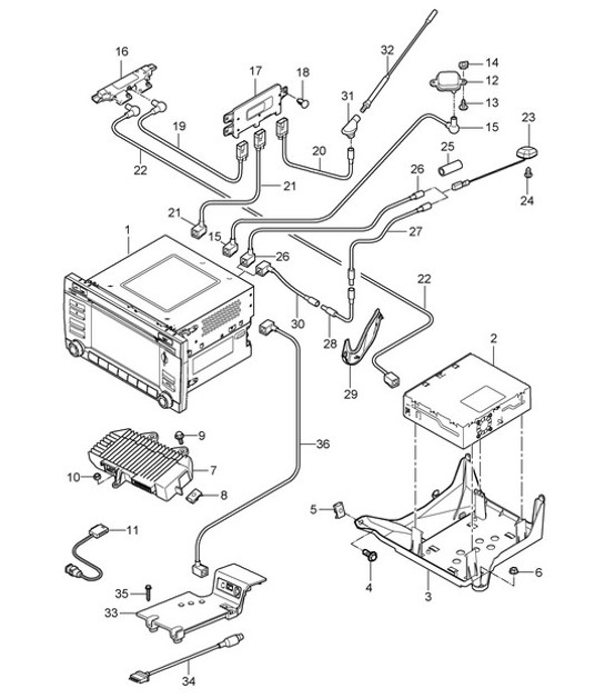 Diagram 911-000 Porsche 997 (911) MK2 2009-2012 Electrical equipment