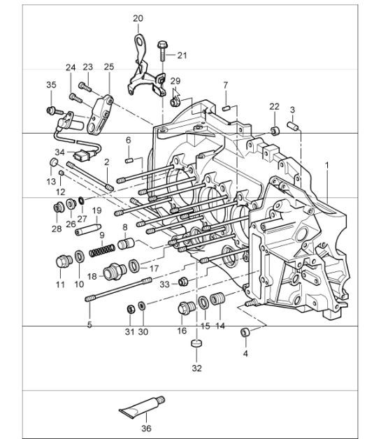 Diagram 101-05 Porsche 997 (911) MK1 2005-2008 Moteur