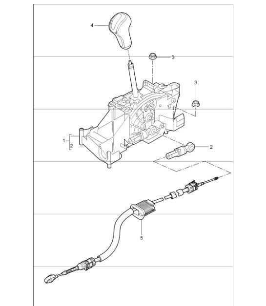 Diagram 701-01 Porsche 997 (911) MK1 2005-2008 Hand Lever System, Pedal Cluster 