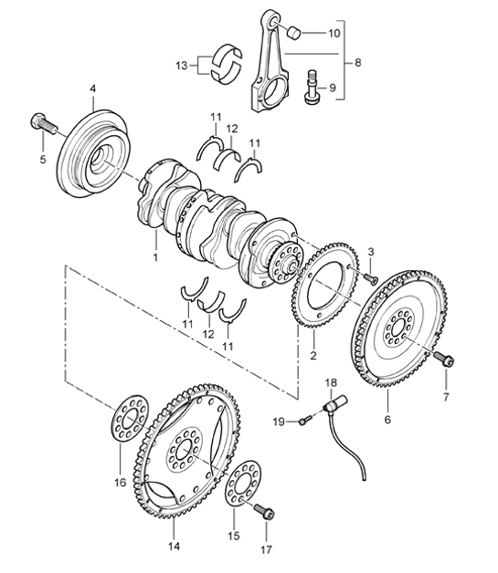 Diagram 102-02 Porsche Cayenne 9PA (955) 2003-2006 Engine