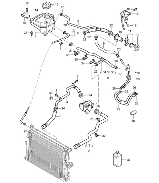 Diagram 105-27 Porsche Cayenne 9PA (955) 2003-2006 Engine