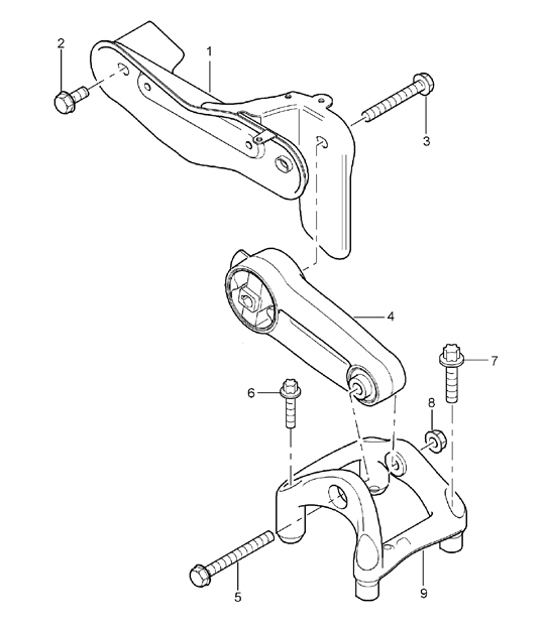 Diagram 109-00 Porsche Cayenne 9PA (955) 2003-2006 Engine